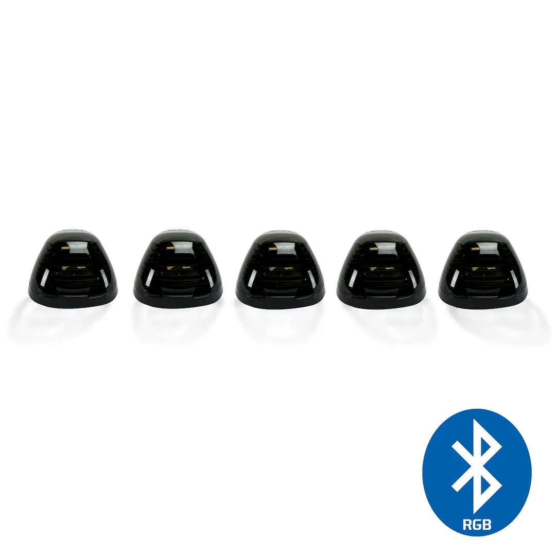 264143BKRGB – RECON ACCESS Roof Marker Light, Direct Fit Tear Drop Smoke Lens LED Bulb Selectable Color Through Bluet...